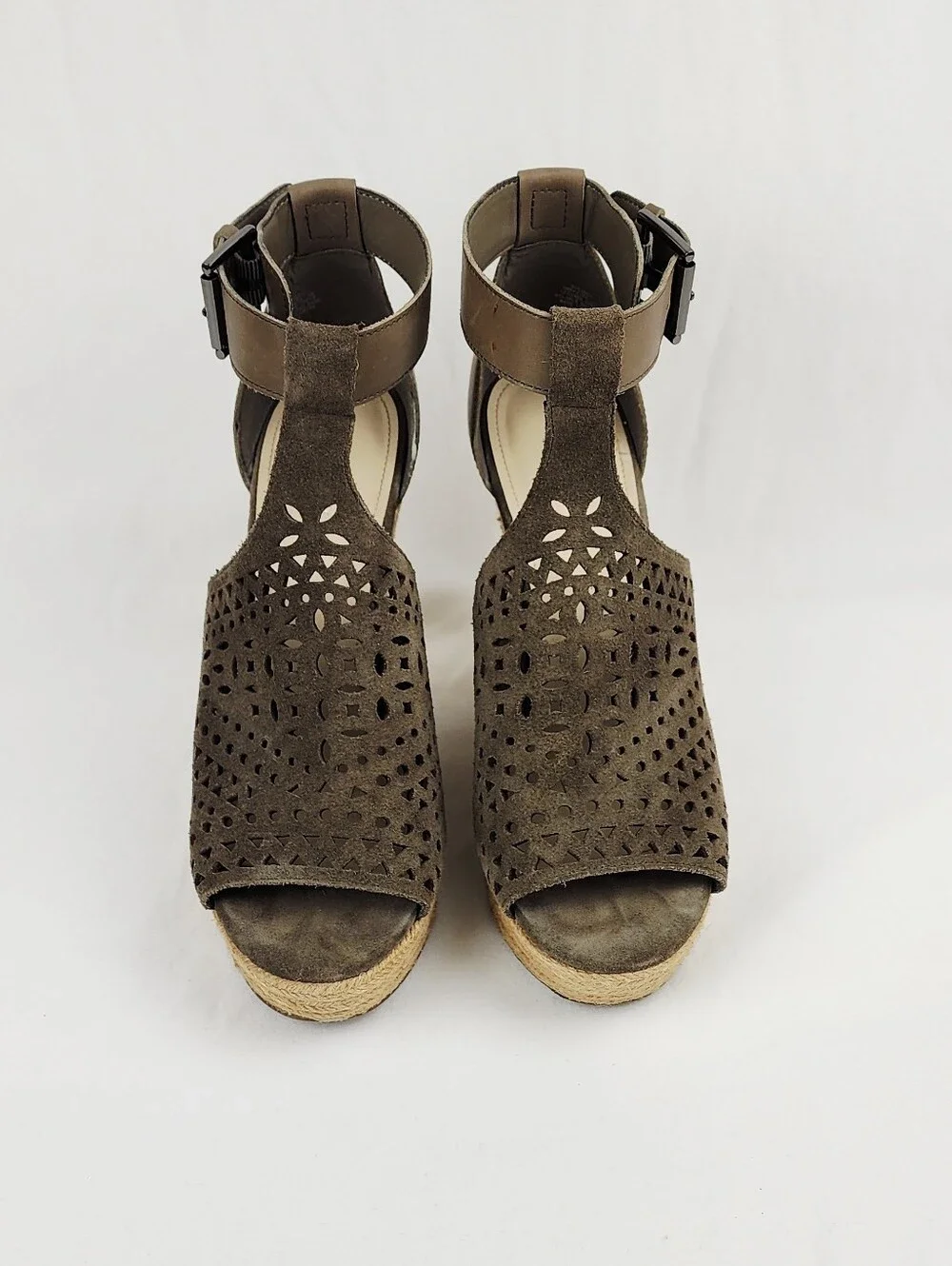 Marc Fisher Hasina Leather Espadrille Wedge Sandals